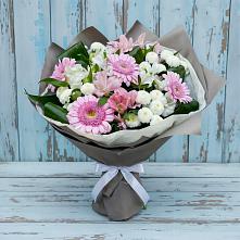 Букет цветов из:  Герберы, Альстромерии и Хризантемы в Железноводске