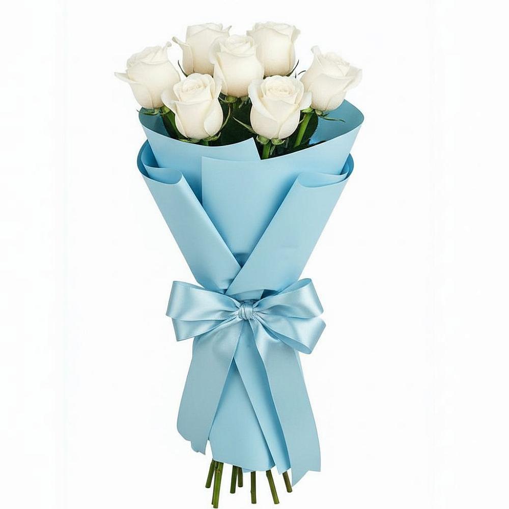 Букет 7 белых роз Проуд в Железноводске