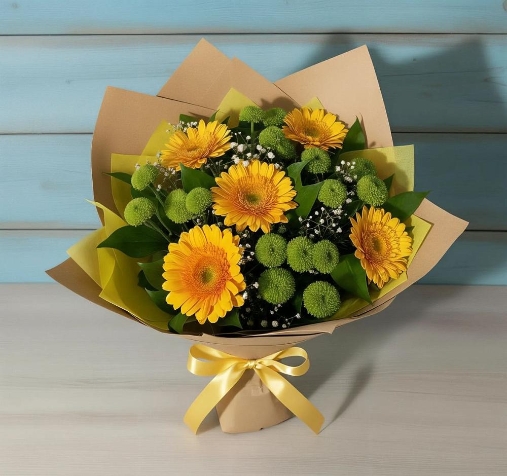 Букет цветов из: Герберы и Хризантемы в Железноводске