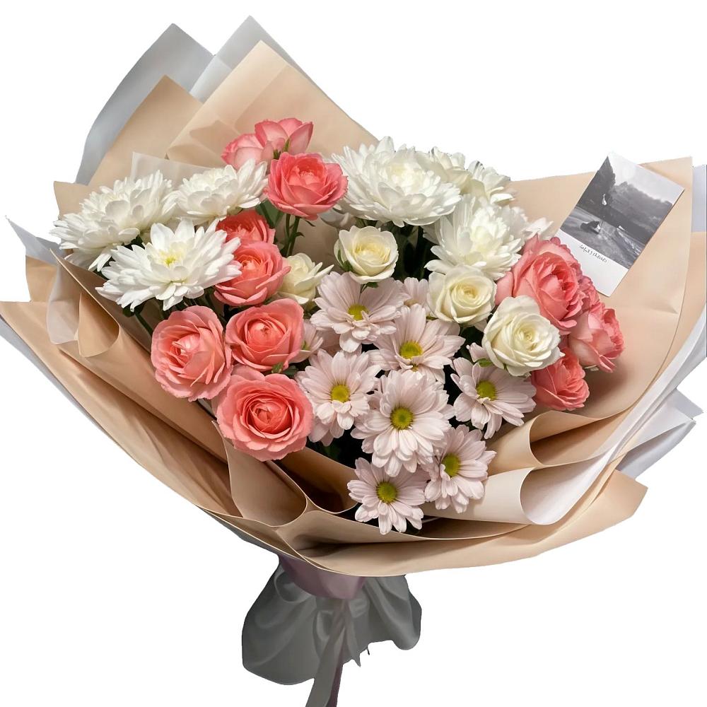 Букет цветов из: Розы и Хризантемы в Железноводске