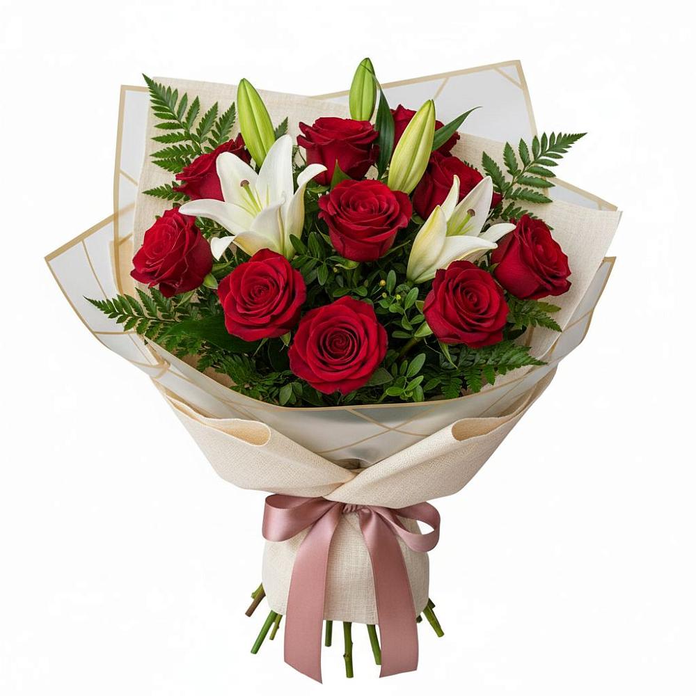 Букет цветов из: Лилии и Розы в Железноводске