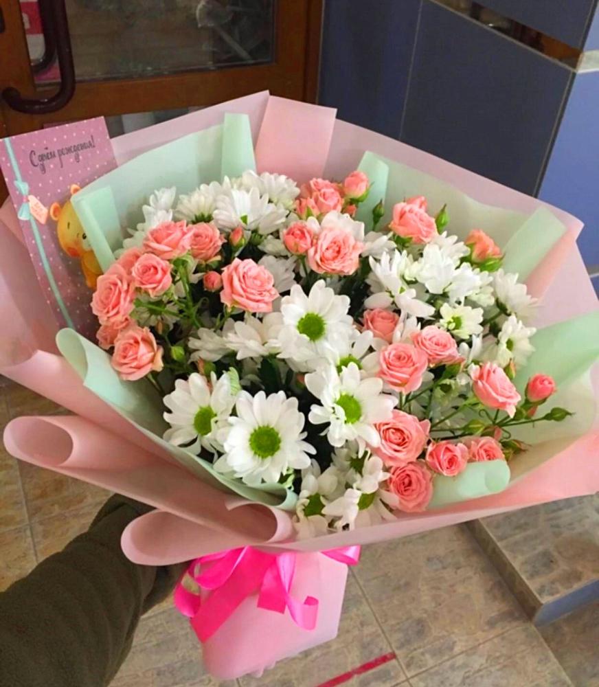 Букет цветов из: Розы и Хризантемы в Железноводске