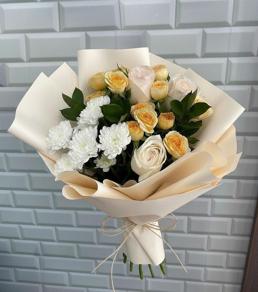 Букет цветов из: Розы и Хризантемы в Железноводске