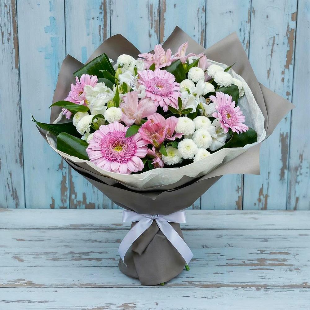 Букет цветов из: Герберы, Альстромерии и Хризантемы в Железноводске