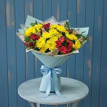 Букет цветов из:  Альстромерии и Хризантемы в Железноводске