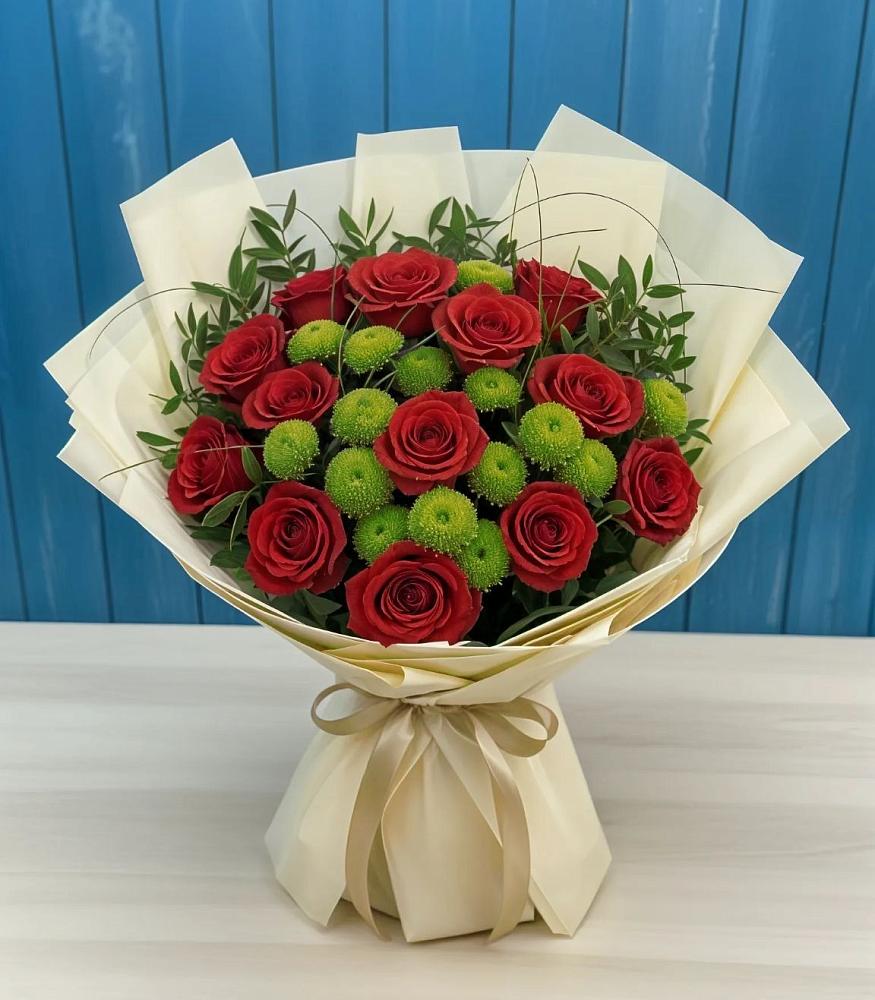 Букет цветов из: Розы и Хризантемы в Железноводске